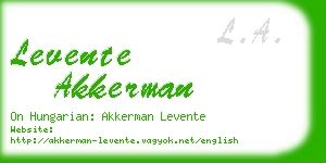 levente akkerman business card